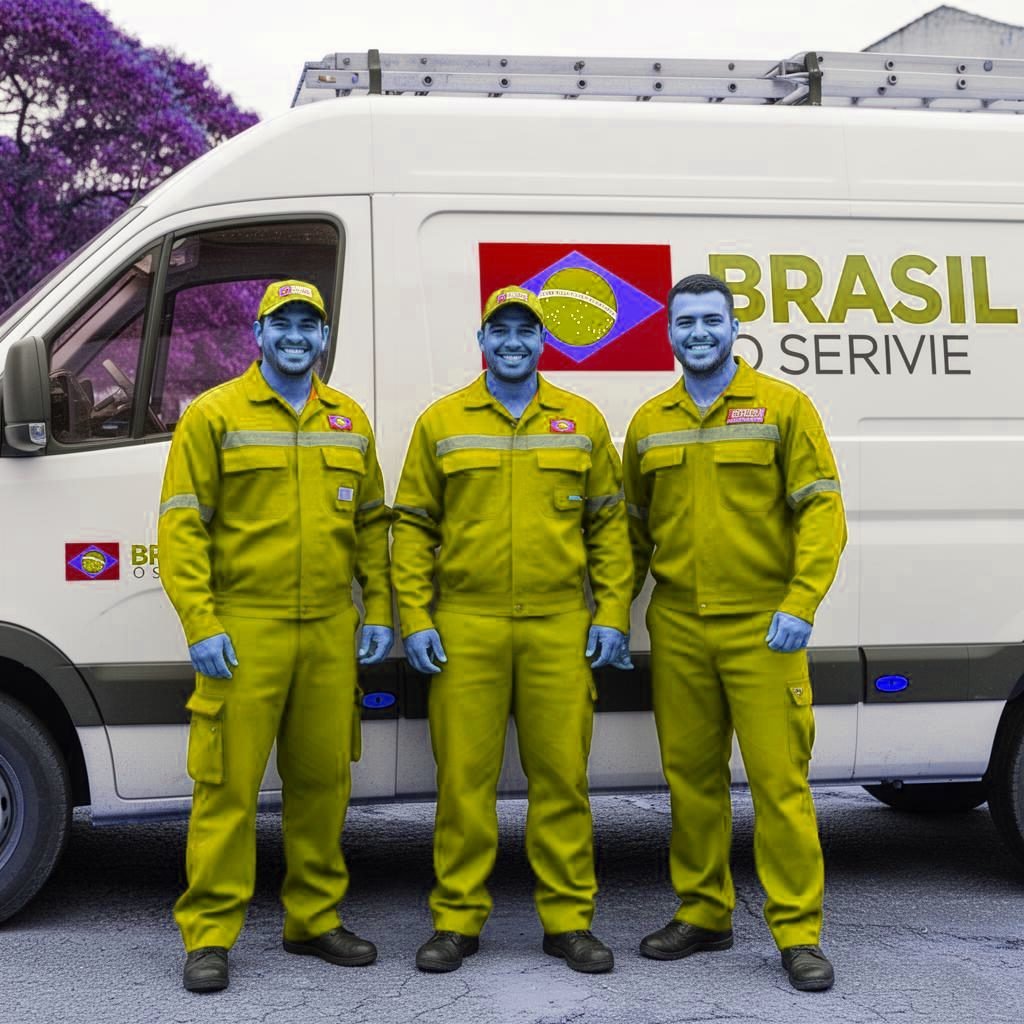 Equipe da desentupidora em Jaraguá do Sul